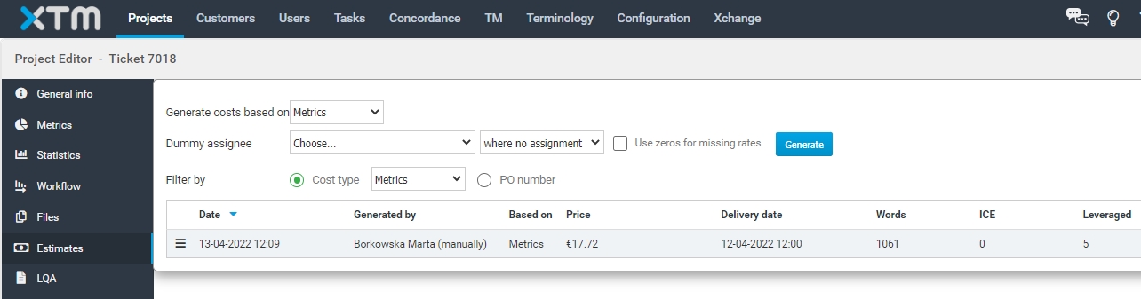 How to generate Purchase Order in XTM